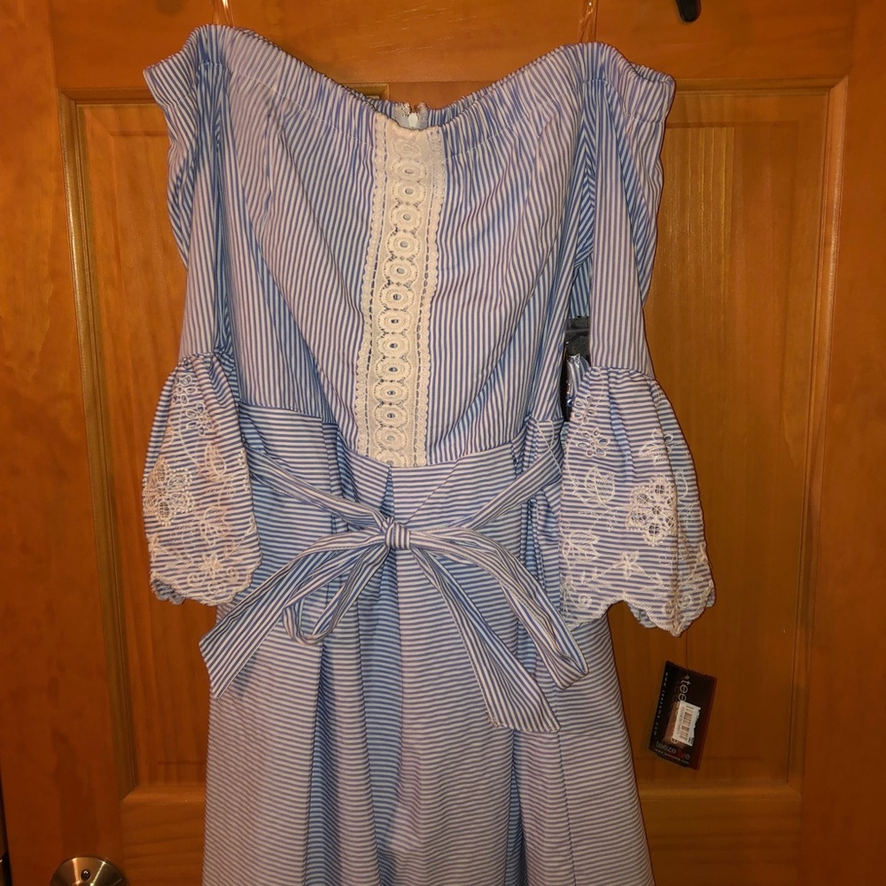 Blue and White Stripped Dress